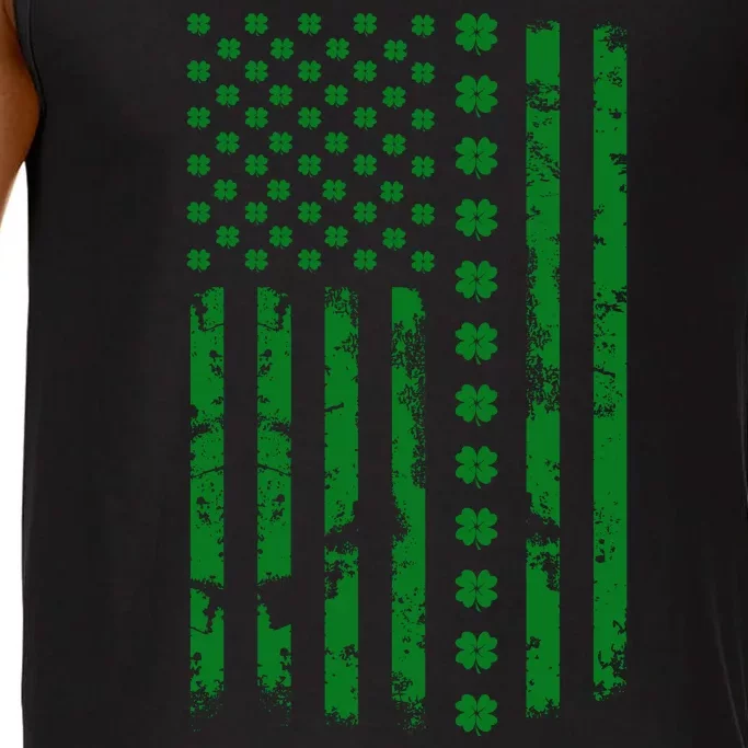 St Patrick's Day Distressed American Flag Shamrock Comfort Colors® Tank Top