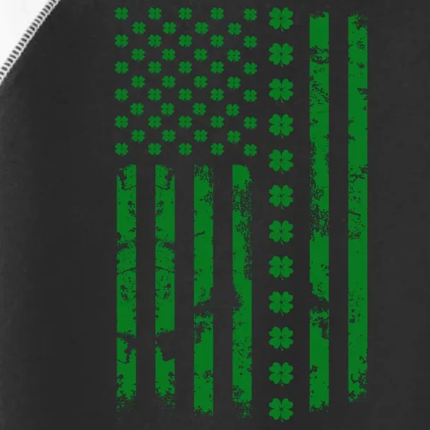 St Patrick's Day Distressed American Flag Shamrock Toddler Fine Jersey T-Shirt