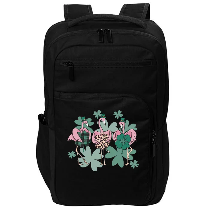 St Patrick's Day Flamingo Impact Tech Backpack