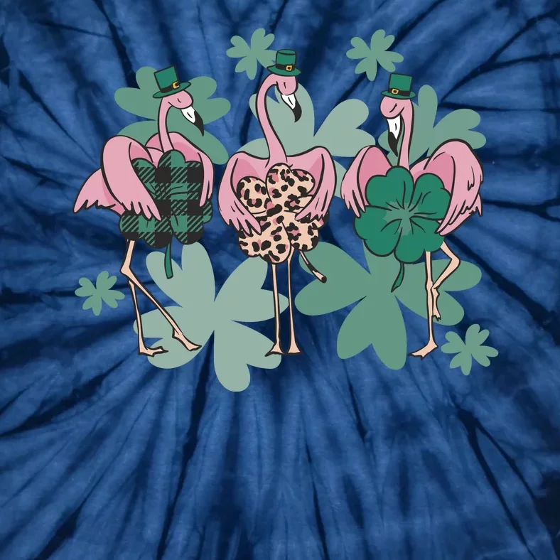 St Patrick's Day Flamingo Tie-Dye T-Shirt