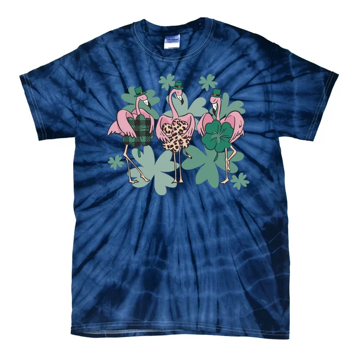 St Patrick's Day Flamingo Tie-Dye T-Shirt