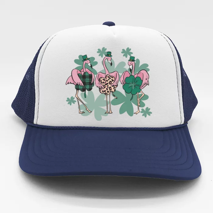 St Patrick's Day Flamingo Trucker Hat