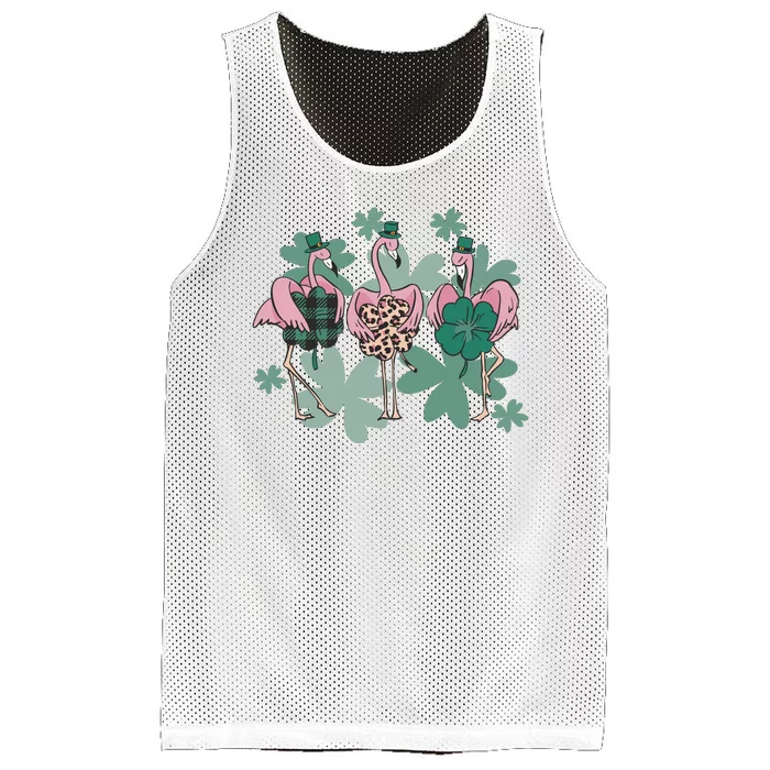 St Patrick's Day Flamingo Mesh Reversible Basketball Jersey Tank