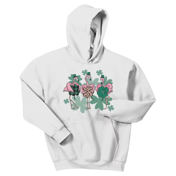 St Patrick's Day Flamingo Kids Hoodie