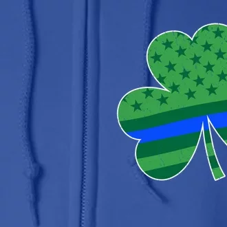 St Patricks Day Shamrock Irish American Police Officer Cop Meaningful Gift Full Zip Hoodie