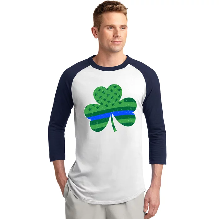 St Patricks Day Shamrock Irish American Police Officer Cop Meaningful Gift Baseball Sleeve Shirt