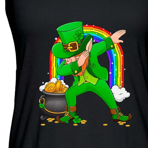 St Patricks Day 2022 Dabbing Leprechaun Irish Boys Girls Kids Ladies Essential Flowy Tank