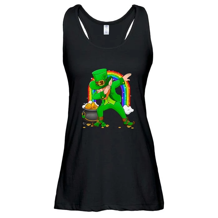 St Patricks Day 2022 Dabbing Leprechaun Irish Boys Girls Kids Ladies Essential Flowy Tank