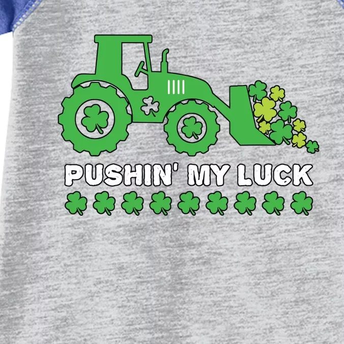 St Patricks Day Pushing My Luck Monster Truck Infant Baby Jersey Bodysuit