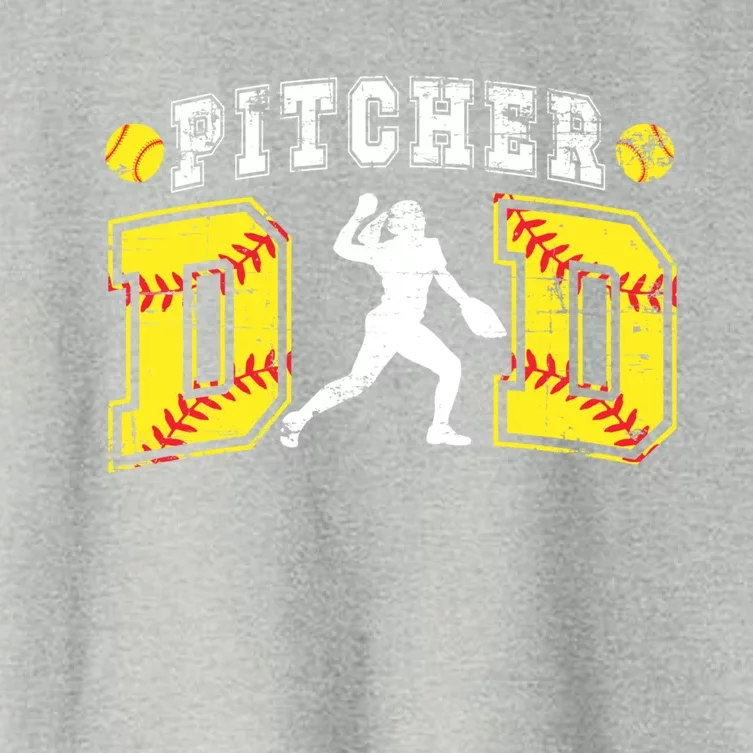 Softball Pitcher Dad Of A Softball Pitcher Father Gift Women's Crop Top Tee