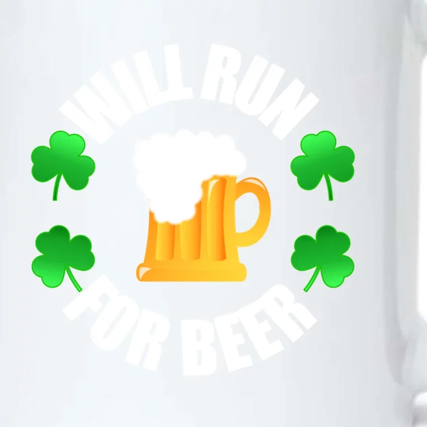 St Patricks Day Will Run For Beer Funny 4 Leaf Irish Gift Black Color Changing Mug