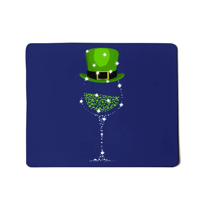 St Patricks Day Shamrock Wine Glass Mousepad