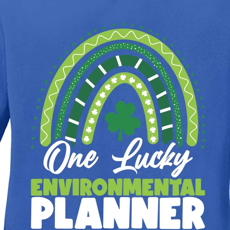 St Patricks Day One Lucky Environtal Planner Gift Ladies Long Sleeve Shirt