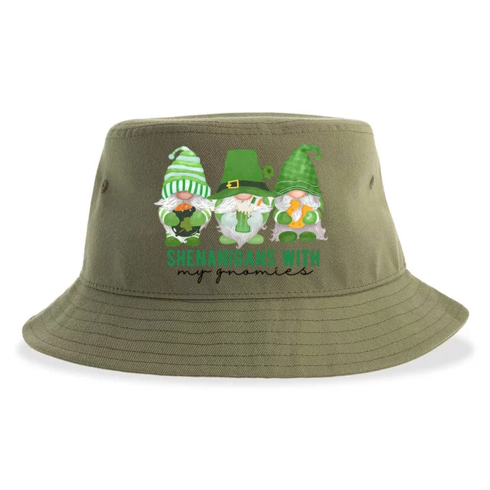 St Patrick's Day Sheninigans With My Gnomies Cute Treding Gift Idea Sustainable Bucket Hat