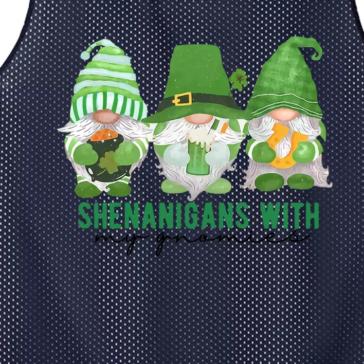 St Patrick's Day Sheninigans With My Gnomies Cute Treding Gift Idea Mesh Reversible Basketball Jersey Tank