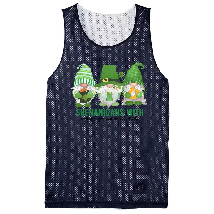 St Patrick's Day Sheninigans With My Gnomies Cute Treding Gift Idea Mesh Reversible Basketball Jersey Tank