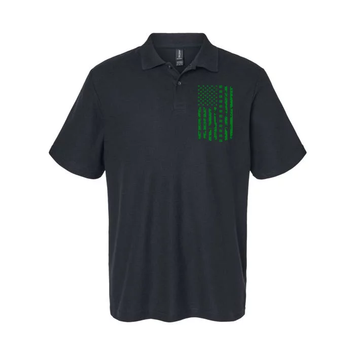 St Patricks Day Lucky Funny Usa Flag Gift Softstyle Adult Sport Polo