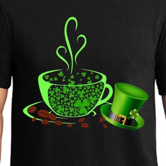 St Patrick's Day Coffee Lover Lucky Latte Irish Shamrock Pajama Set