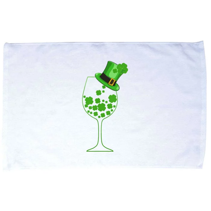 St Patricks Day Wine Glass Lucky Irish Shamrock Gift Microfiber Hand Towel