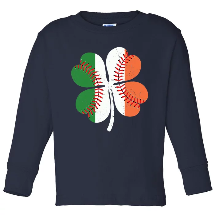 St Patricks Day Shamrock Baseball Gift Toddler Long Sleeve Shirt