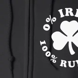 St Patricks Day Running Gear 0 Irish 100 Runner Full Zip Hoodie