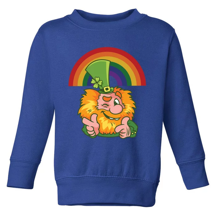 Saint Patrick's Day Rainbow Leprechaun Cool Gift Toddler Sweatshirt