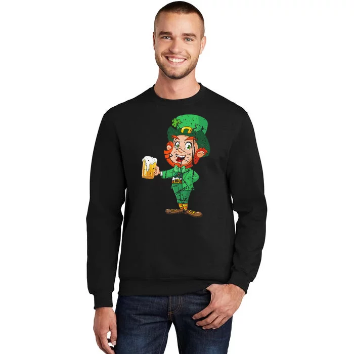 St. Patricks Day Leprechaun With Beer Design Women Sweatshirt