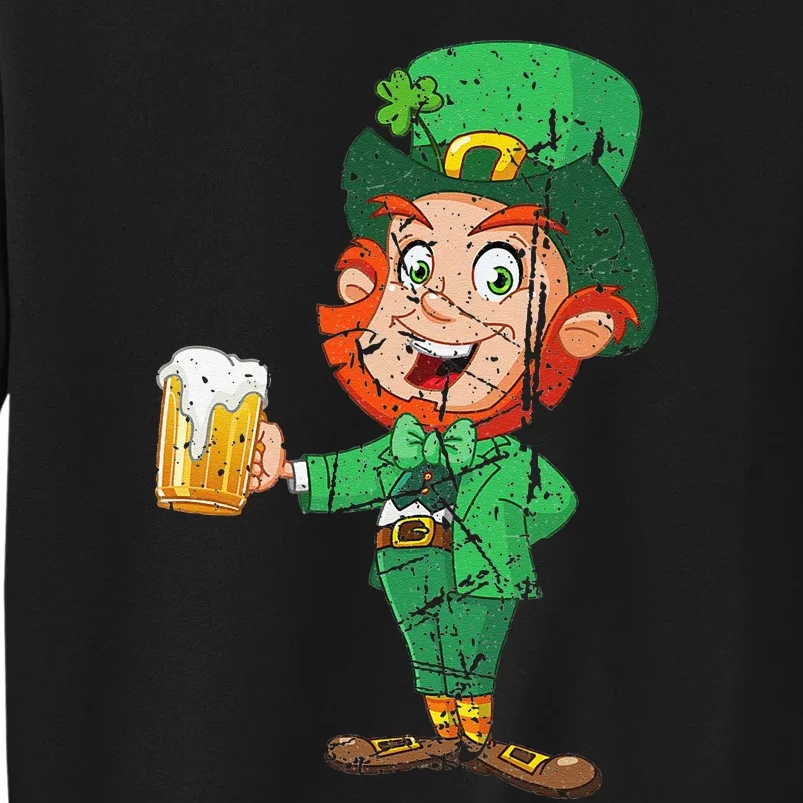 St. Patricks Day Leprechaun With Beer Design Women Sweatshirt