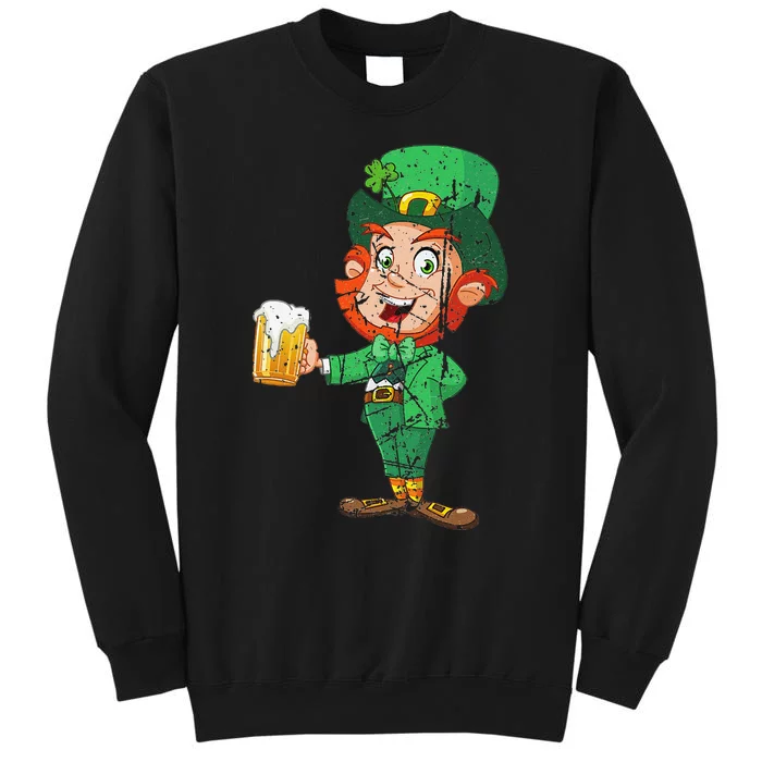 St. Patricks Day Leprechaun With Beer Design Women Sweatshirt