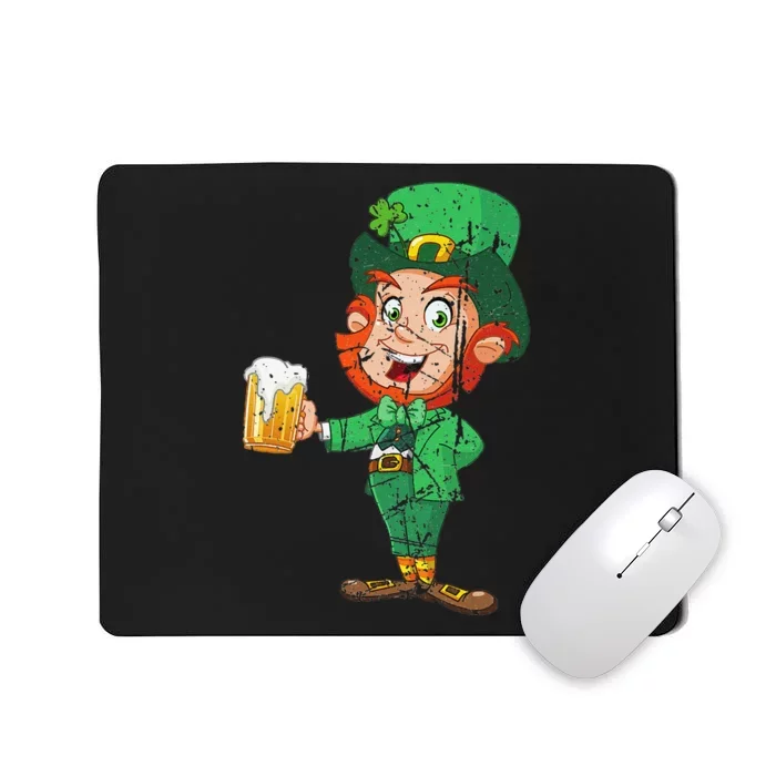 St. Patricks Day Leprechaun With Beer Design Women Mousepad