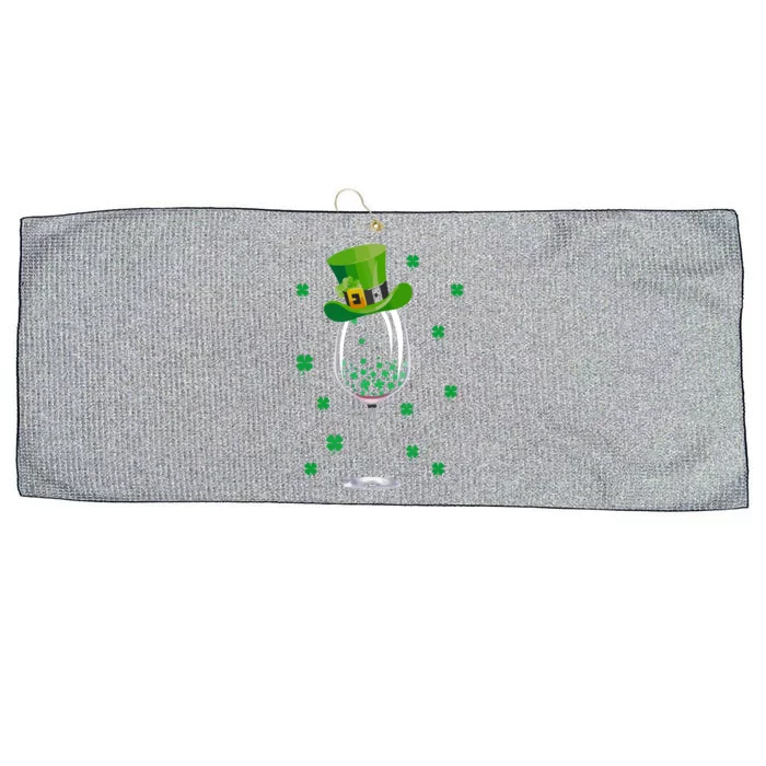 St Patricks Day Wine Irish Shamrock Wine Lovers Large Microfiber Waffle Golf Towel