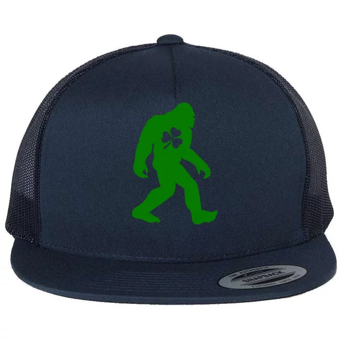 St Patricks Day Bigfoot Irish Sasqautch Saint Paddy's Gift Flat Bill Trucker Hat