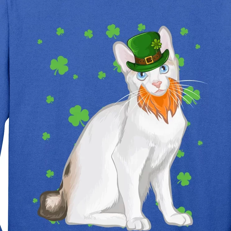 St Patricks Day Japanese Bobtail Cat Shamrock Gift Long Sleeve Shirt