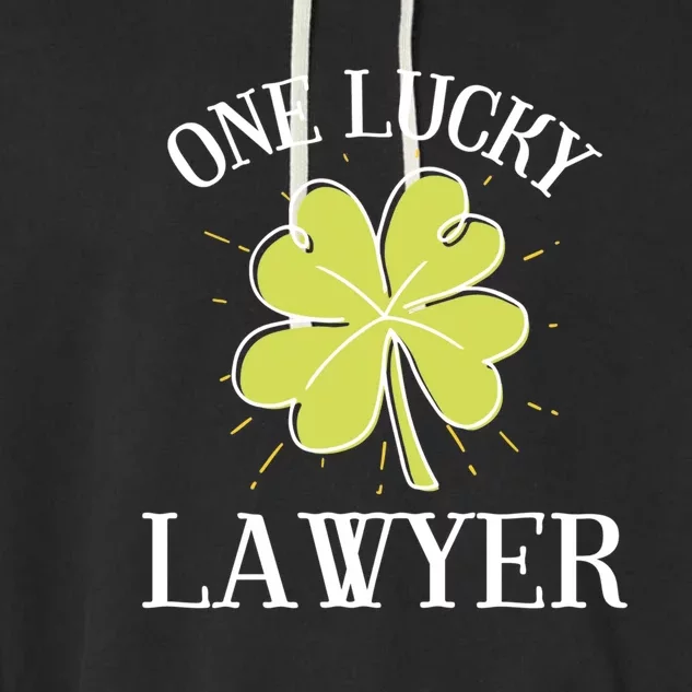 St Patricks Day Gift Lucky Lawyer Gift Great Gift Garment-Dyed Fleece Hoodie