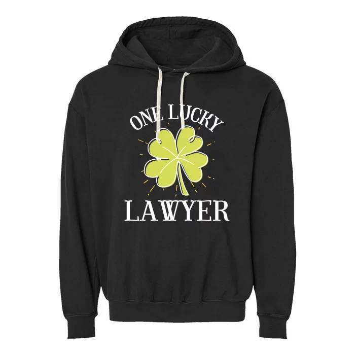 St Patricks Day Gift Lucky Lawyer Gift Great Gift Garment-Dyed Fleece Hoodie