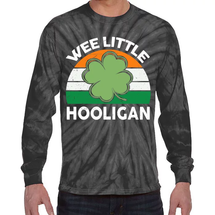 St Patricks Day Wee Little Hooligan Funny Tie-Dye Long Sleeve Shirt