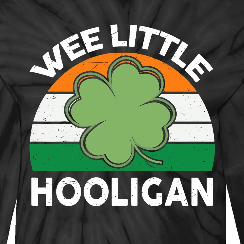 St Patricks Day Wee Little Hooligan Funny Tie-Dye Long Sleeve Shirt