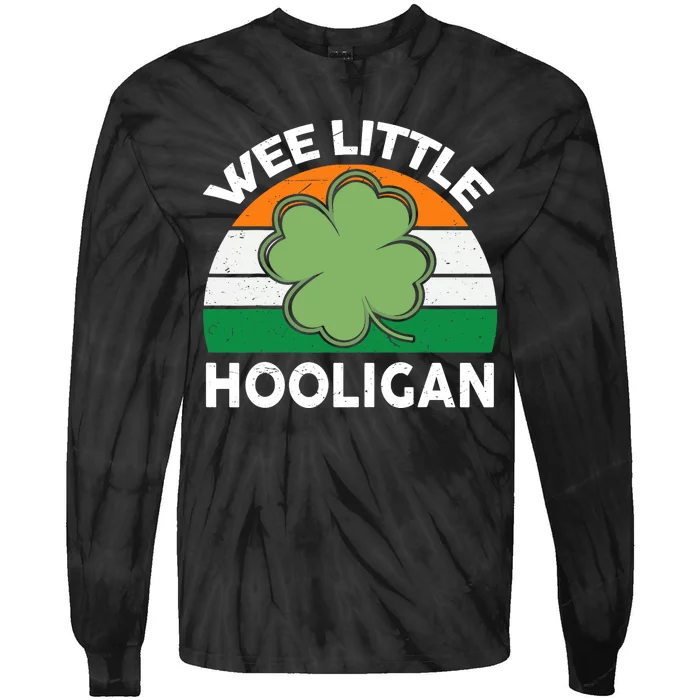 St Patricks Day Wee Little Hooligan Funny Tie-Dye Long Sleeve Shirt