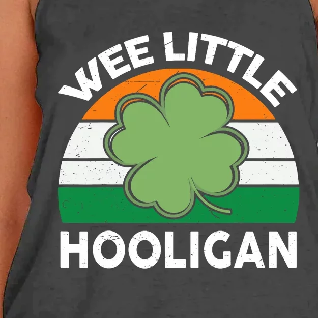 St Patricks Day Wee Little Hooligan Funny Women's Knotted Racerback Tank