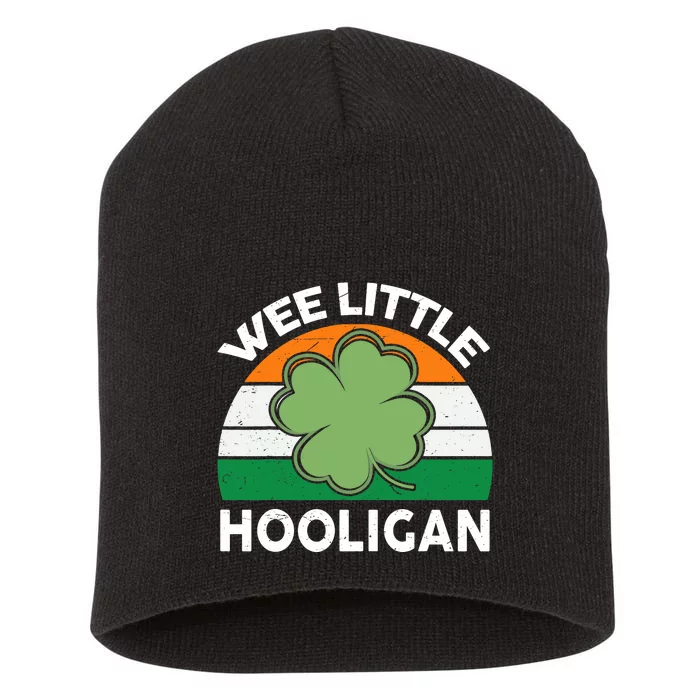 St Patricks Day Wee Little Hooligan Funny Short Acrylic Beanie