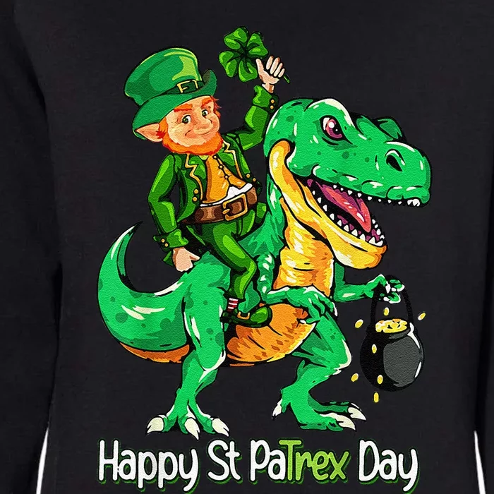 St Patricks Day Leprechaun Riding Dinosaur Gift Womens California Wash Sweatshirt