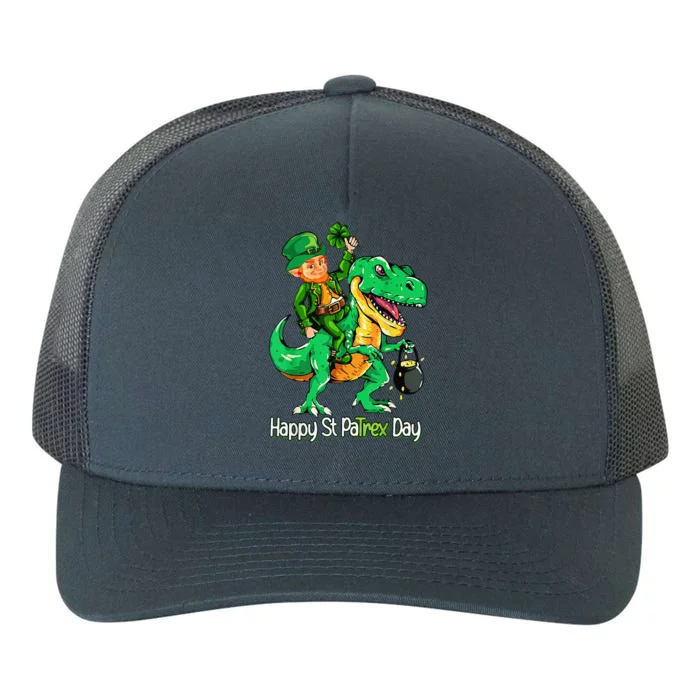 St Patricks Day Leprechaun Riding Dinosaur Gift Yupoong Adult 5-Panel Trucker Hat