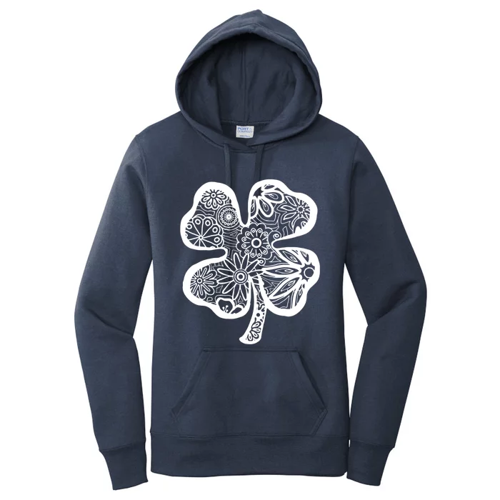 St Patrick's Day Luck Of The Irish Shamrock Funny Gift Line Drawing Cool Gift Women's Pullover Hoodie