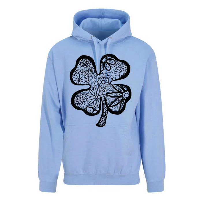 St Patrick's Day Luck Of The Irish Shamrock Funny Gift Line Drawing Cool Gift Unisex Surf Hoodie