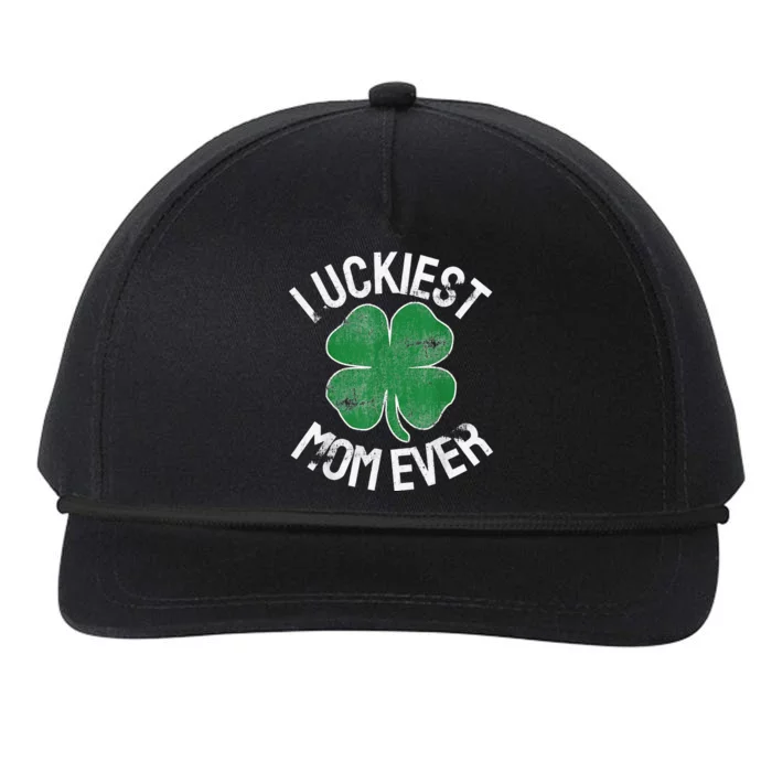 St Patrick's Day Shamrock Luckiest Mom Irish Saint Paddy's Snapback Five-Panel Rope Hat