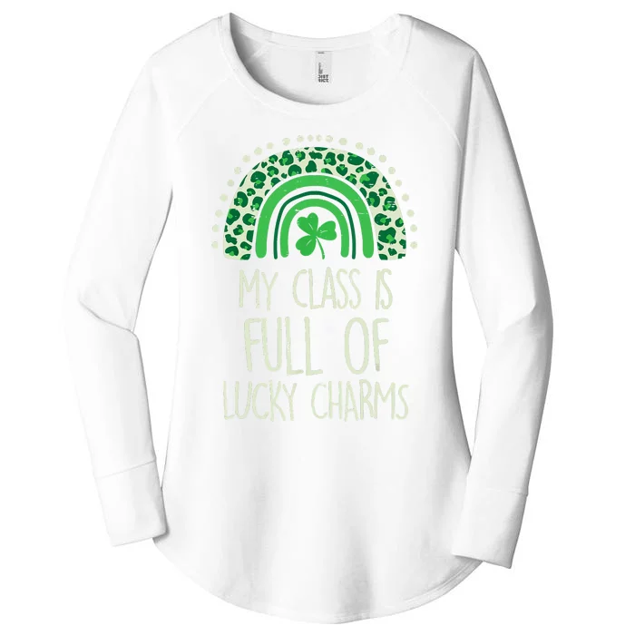 St Patrick's Day Teacher Rainbow Class Full Lucky Charm Women's Perfect Tri Tunic Long Sleeve Shirt