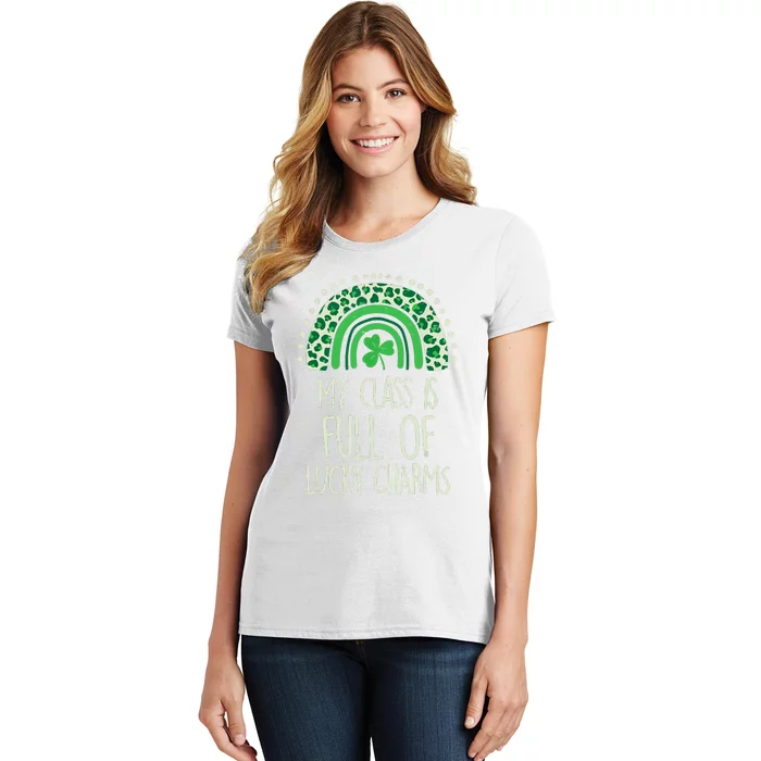 St Patrick's Day Teacher Rainbow Class Full Lucky Charm Women's T-Shirt