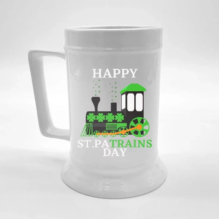 St Patricks Day For Shamrock Train Transportation Front & Back Beer Stein