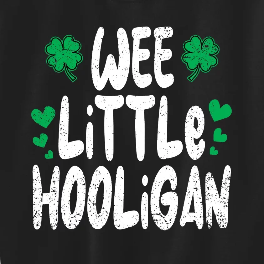 St Patricks Day Boy Girl Toddlers Wee Little Hooligan Kids Sweatshirt