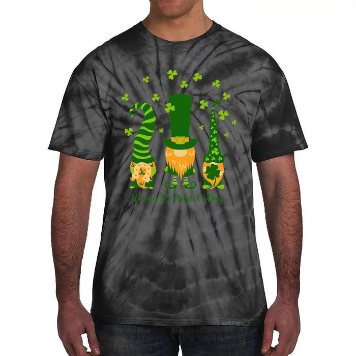 Saint Patrick's Day,3 Gnomes Bring Luck Clover, Horseshoe Tie-Dye T-Shirt